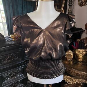 BNWOT Nine West gold top